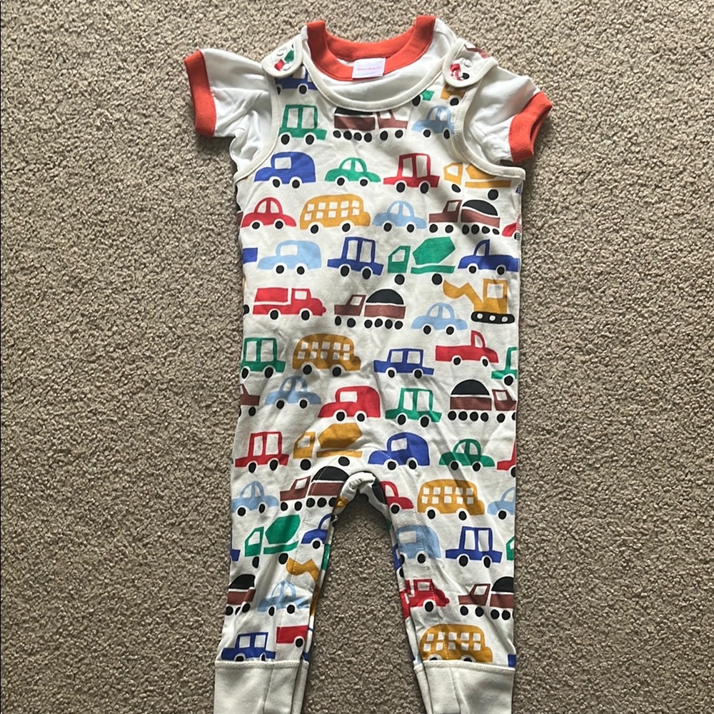 Hanna Anderrson Colorful Car Print Baby Romper NWOT